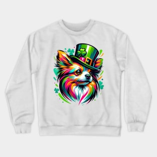 Russian Toy Dog's Vibrant Saint Patrick's Day Fun Crewneck Sweatshirt